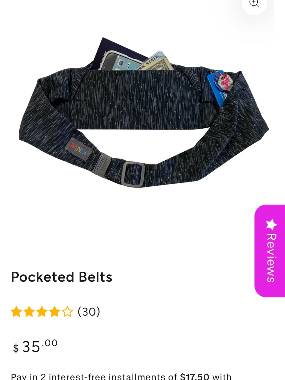 Bandi pocketed belt